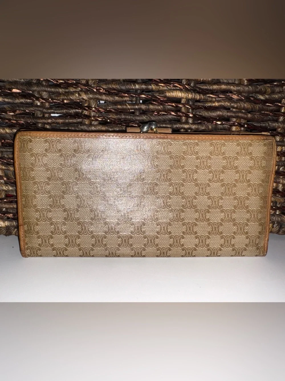 Celine Macadam Canvas & Leather Long Wallet Vintage Celine Diffusion